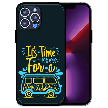 'Adventure Awaits - Glossy Metal Silicone Case For Apple iPhone 13 Pro