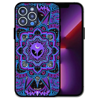 'Alien Mandala Design - Glossy Metal Silicone Case For Apple iPhone 13 Pro