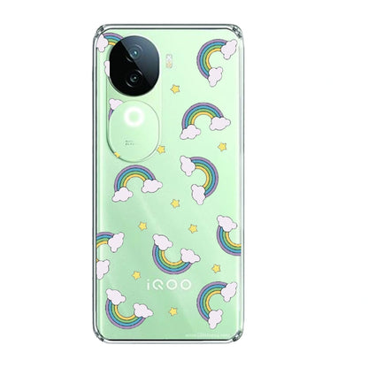 Rainbow With Clouds - Clear Printed Silicone Case For IQOO Infographic