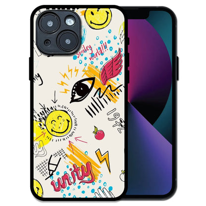 'Smiley Graffiti Pop - Glossy Metal Silicone Case For Apple iPhone 13 Mini