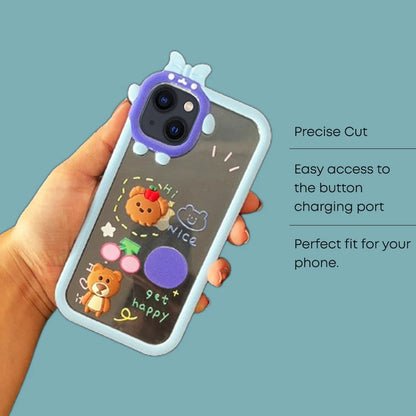 Cute 3D Shock-Proof Cases For Apple iPhone Models- Blue