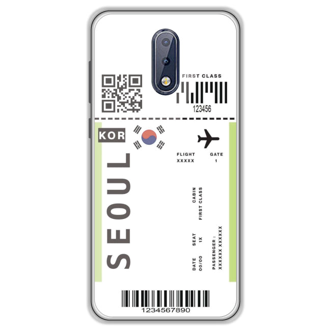 Seoul Ticket - Clear Printed Case For Nokia Models nokia 6.1 plus