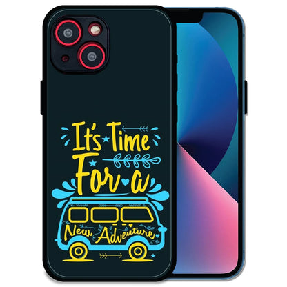 'Adventure Awaits - Glossy Metal Silicone Case For Apple iPhone 13