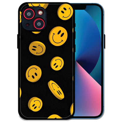 'Bold Smileys - Glossy Metal Silicone Case For Apple iPhone 13