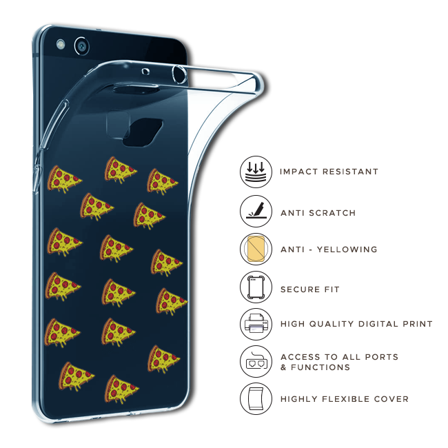 Pizza - Clear Printed Case For iPhone Models 