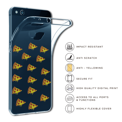 Pizza - Clear Printed Case For iPhone Models 