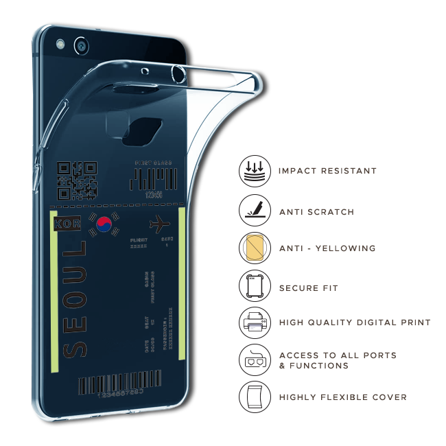 Seoul Ticket - Clear Printed Case For Apple iPhone Models infofraphic