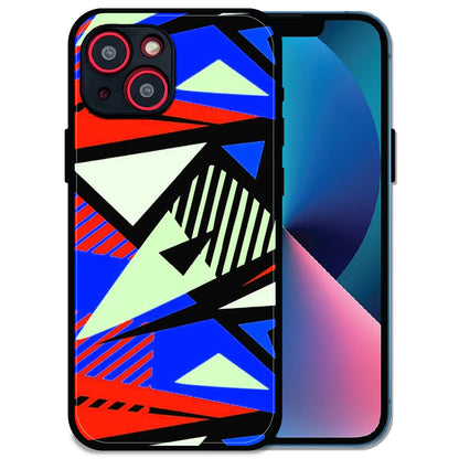 'Bold Geometric Pop - Glossy Metal Silicone Case For Apple iPhone 13