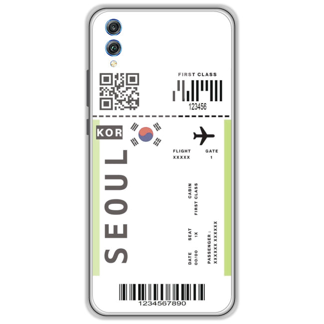 Seoul Ticket - Clear Printed Case For Honor Models Honor 8X