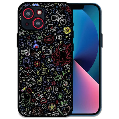 'Doodleverse Nightlife - Glossy Metal Silicone Case For Apple iPhone 13