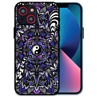 'Yin-Yang Mandala Design - Glossy Metal Silicone Case For Apple iPhone 13