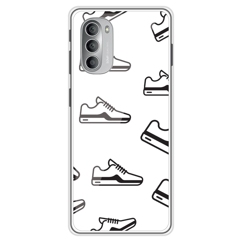 Black Sneakers - Clear Printed Silicon Case For Motorola Models