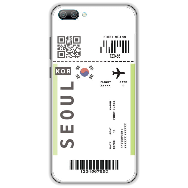 Seoul Ticket - Clear Printed Case For Honor Models Honor 9N