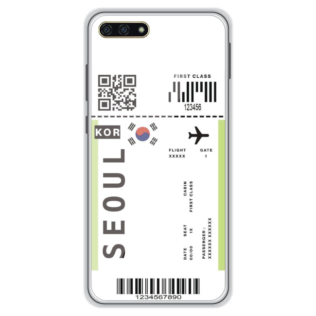 Seoul Ticket - Clear Printed Case For Honor Models Honor 7A
