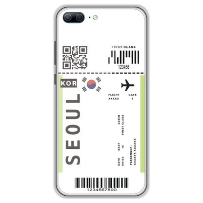 Seoul Ticket - Clear Printed Case For Honor Models Honor 9 Lite