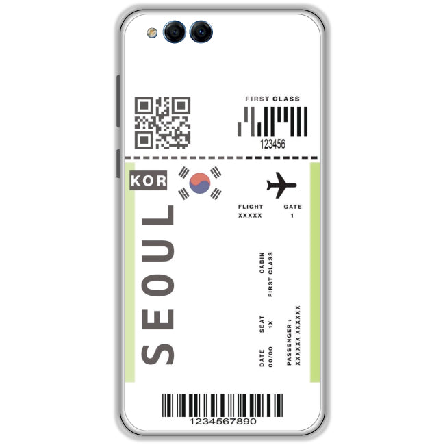 Seoul Ticket - Clear Printed Case For Honor Models Honor 7X