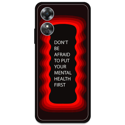 'Don't be Afraid To Put Your Mental Health First' - Red Armor Case For Oppo Models Oppo A17