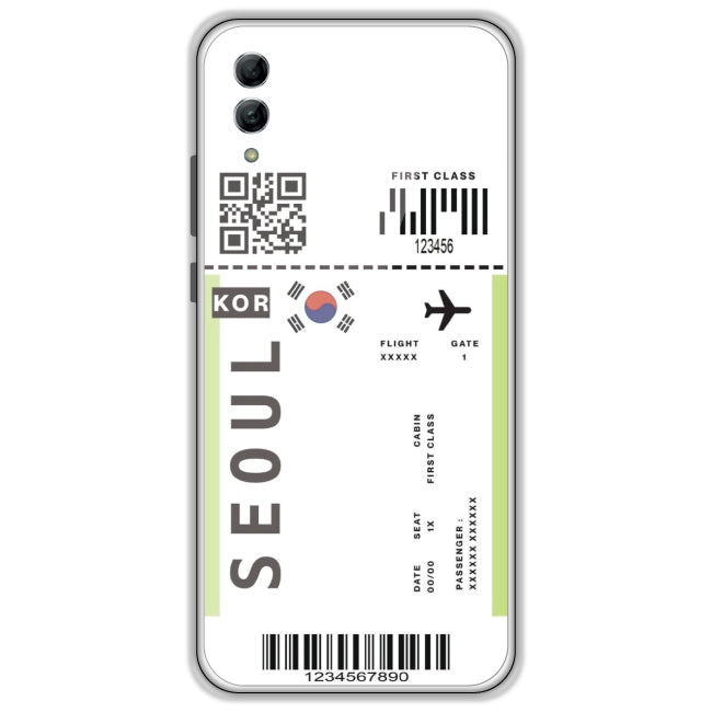 Seoul Ticket - Clear Printed Case For Honor Models Honor 10 Lite
