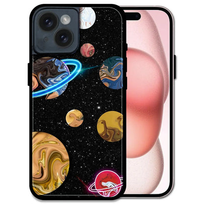 'Cosmic Swirl Galaxy - Glossy Metal Silicone Case For Apple iPhone 14 Plus