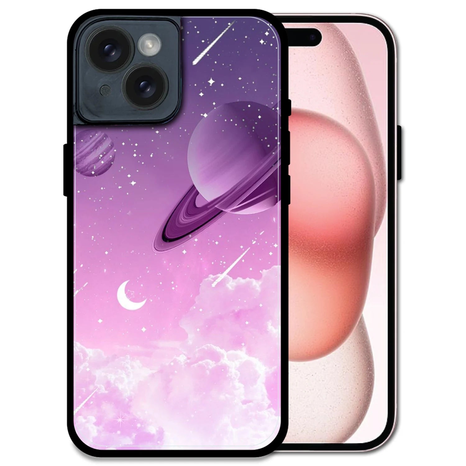 'Pastel Galaxy Design - Glossy Metal Silicone Case For Apple iPhone 14 Plus