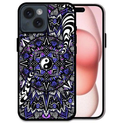 'Yin-Yang Mandala Design - Glossy Metal Silicone Case For Apple iPhone 14 Plus