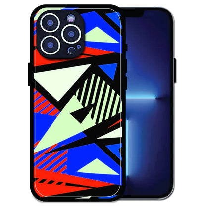 'Bold Geometric Pop - Glossy Metal Silicone Case For Apple iPhone 14 Pro Max