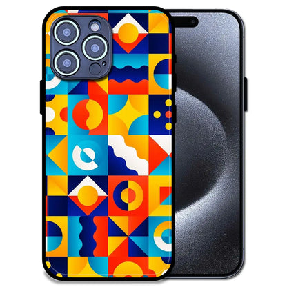 'Retro Pop Geometry - Glossy Metal Silicone Case For Apple iPhone 14 Pro