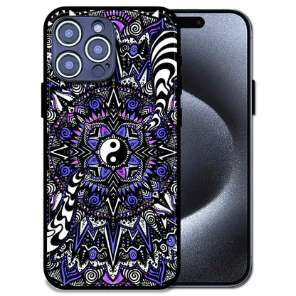 'Yin-Yang Mandala Design - Glossy Metal Silicone Case For Apple iPhone 14 Pro