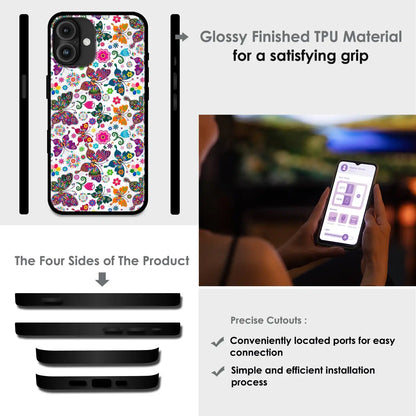 Whimsical Butterflies Garden - Glossy Metal Silicone Case For Apple iPhone Infographic