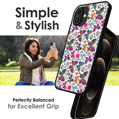 Whimsical Butterflies Garden - Glossy Metal Silicone Case For Apple iPhone Infographic