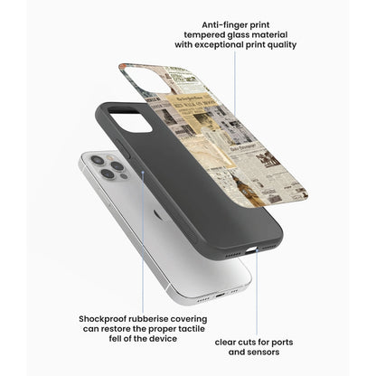 Vintage Newspaper Collage - Glass Case For Apple iPhone Infographic