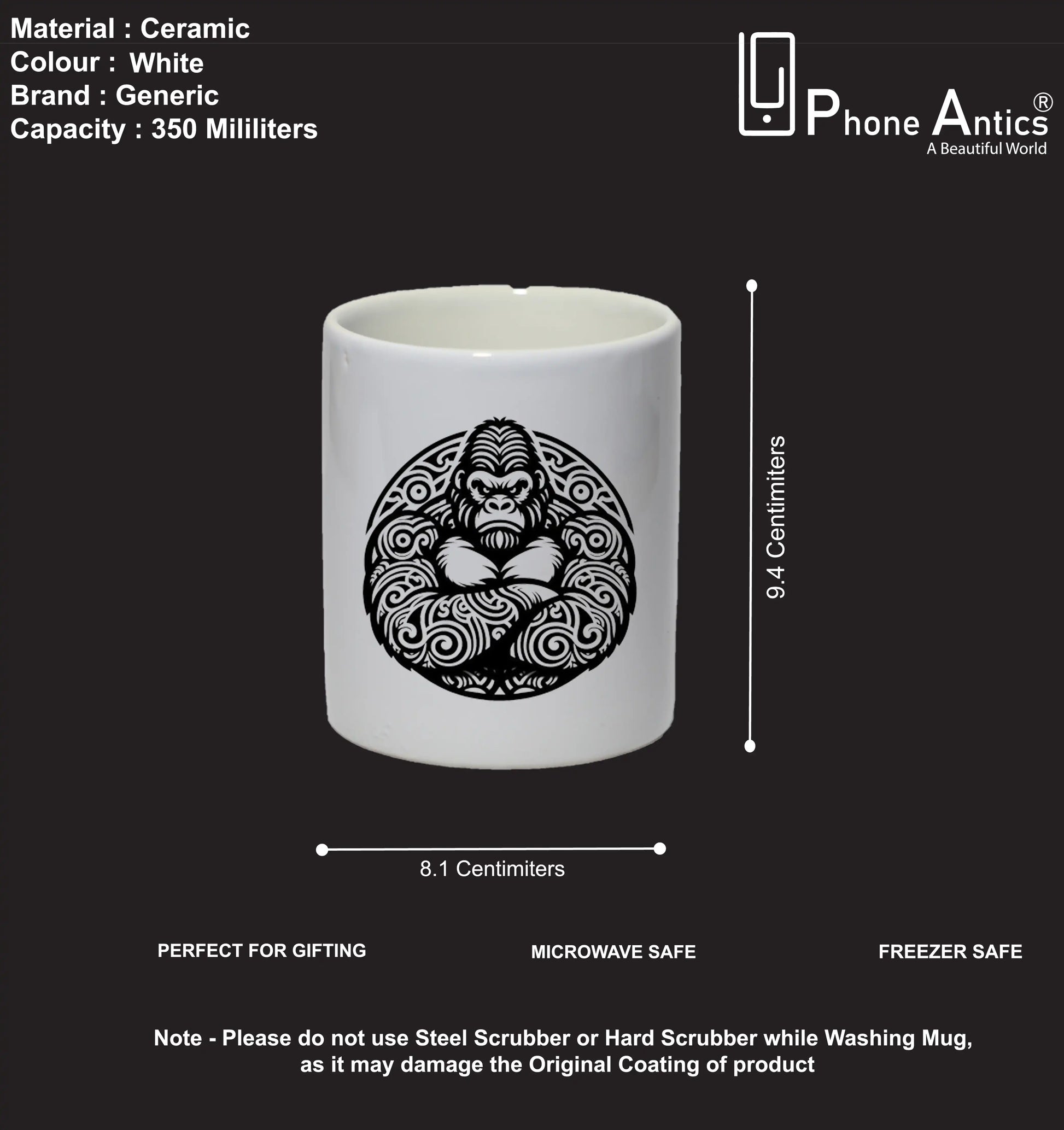 Tribal Gorilla - Mug Infographic