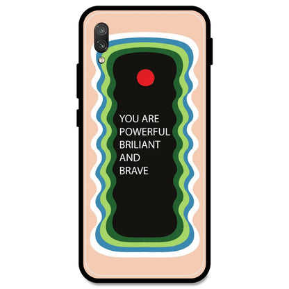 'You Are Powerful, Brilliant & Brave' - Peach Armor Case For Redmi Models Redmi Note 7