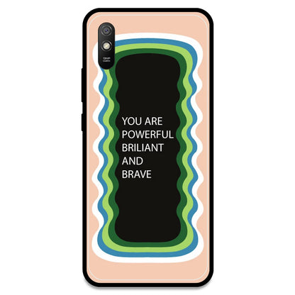'You Are Powerful, Brilliant & Brave' - Peach Armor Case For Redmi Models Redmi Note 9i
