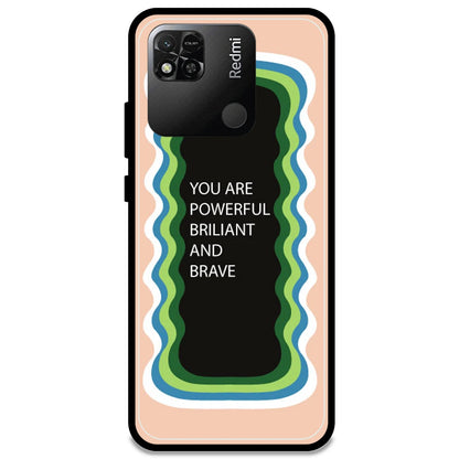 'You Are Powerful, Brilliant & Brave' - Peach Armor Case For Redmi Models Redmi Note 10A