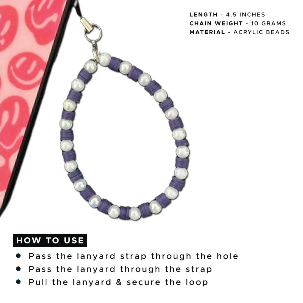 Purple & Brown Clay Beads With Pearl - A Combo Of 2 Phone Charms infographic