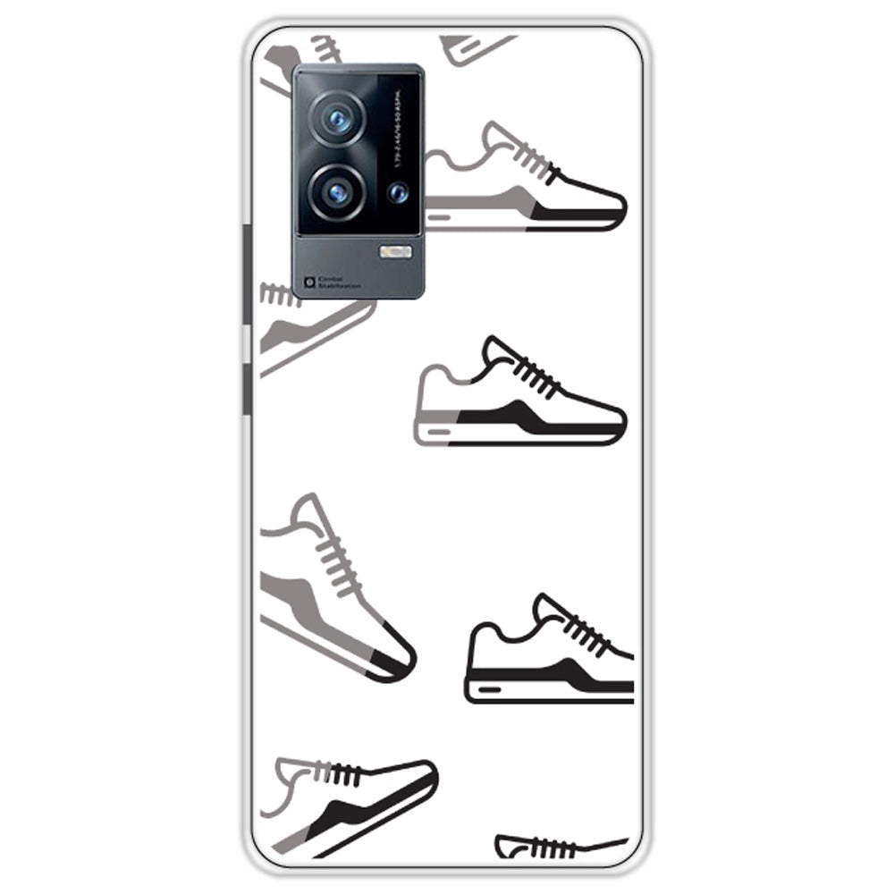 Black Sneakers - Clear Printed Silicone Case For iQOO Models