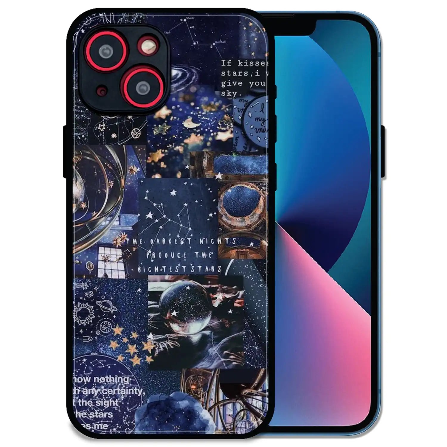 'Galaxy Dreamscape - Glossy Metal Silicone Case For Apple iPhone 14