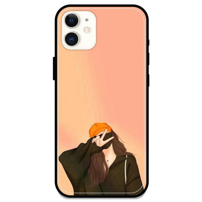 Shy Girl - Glossy Metal Silicone Case For Apple iPhone Models- Apple iPhone 11