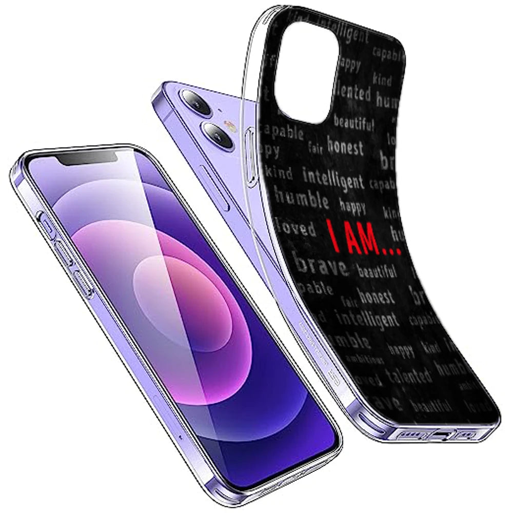 I Am Affirmation Quote - Printed Silicone Case For Apple iPhone Infographic
