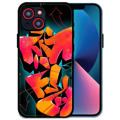 'Graffiti Fire - Glossy Metal Silicone Case For Apple iPhone 14