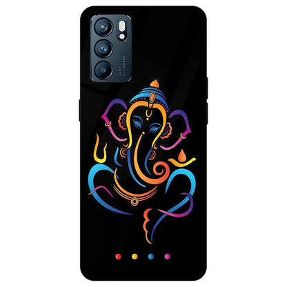 Lord Ganpati - Glass Case For Oppo Models