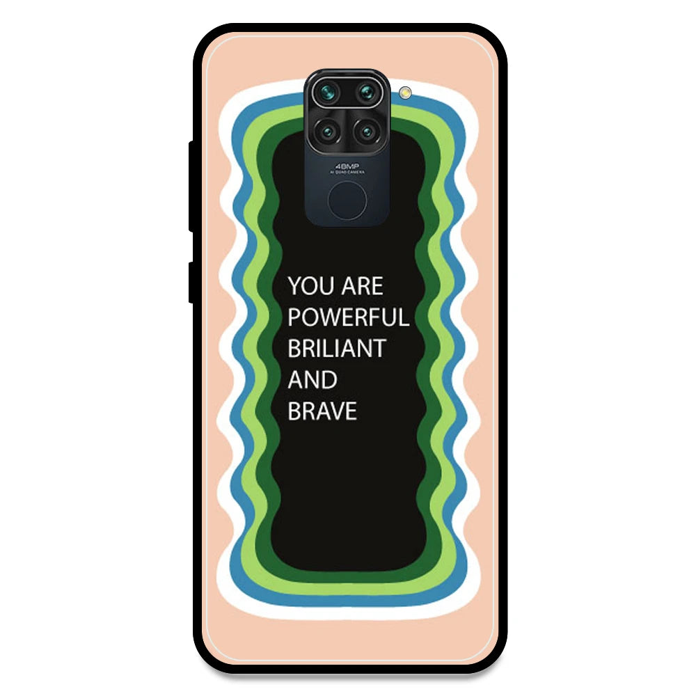 'You Are Powerful, Brilliant & Brave' - Peach Armor Case For Redmi Models Redmi Note 9