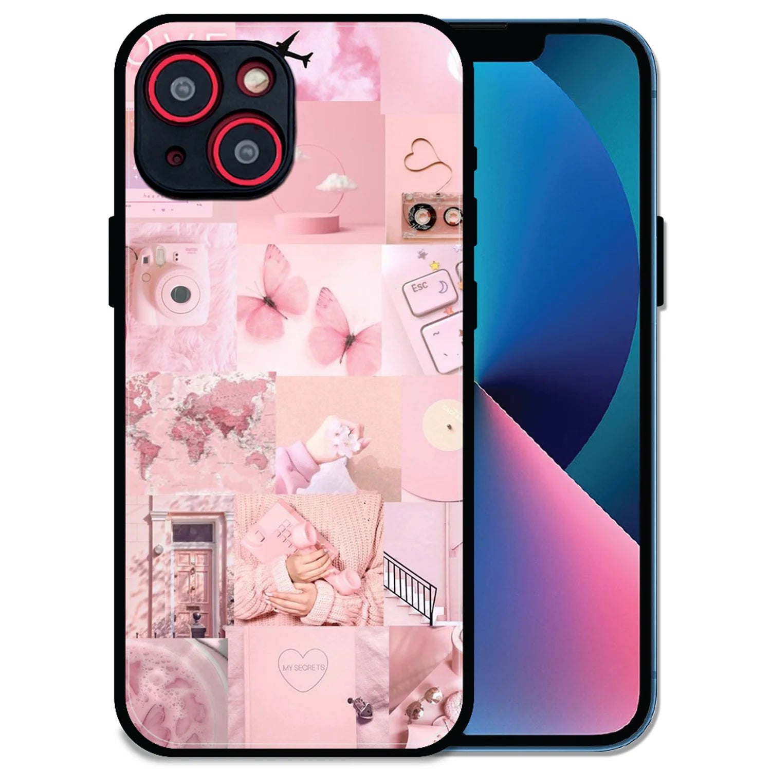 'Blush Aesthetic - Glossy Metal Silicone Case For Apple iPhone 14
