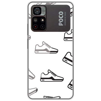 Black Sneakers - Clear Printed Silicone Case For Poco Models