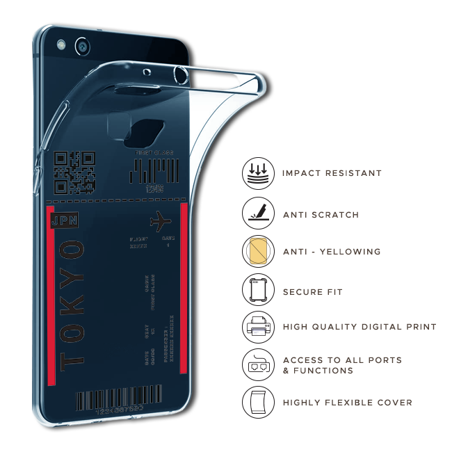 Tokyo Ticket - Clear Printed Case For Apple iPhone Models infographic