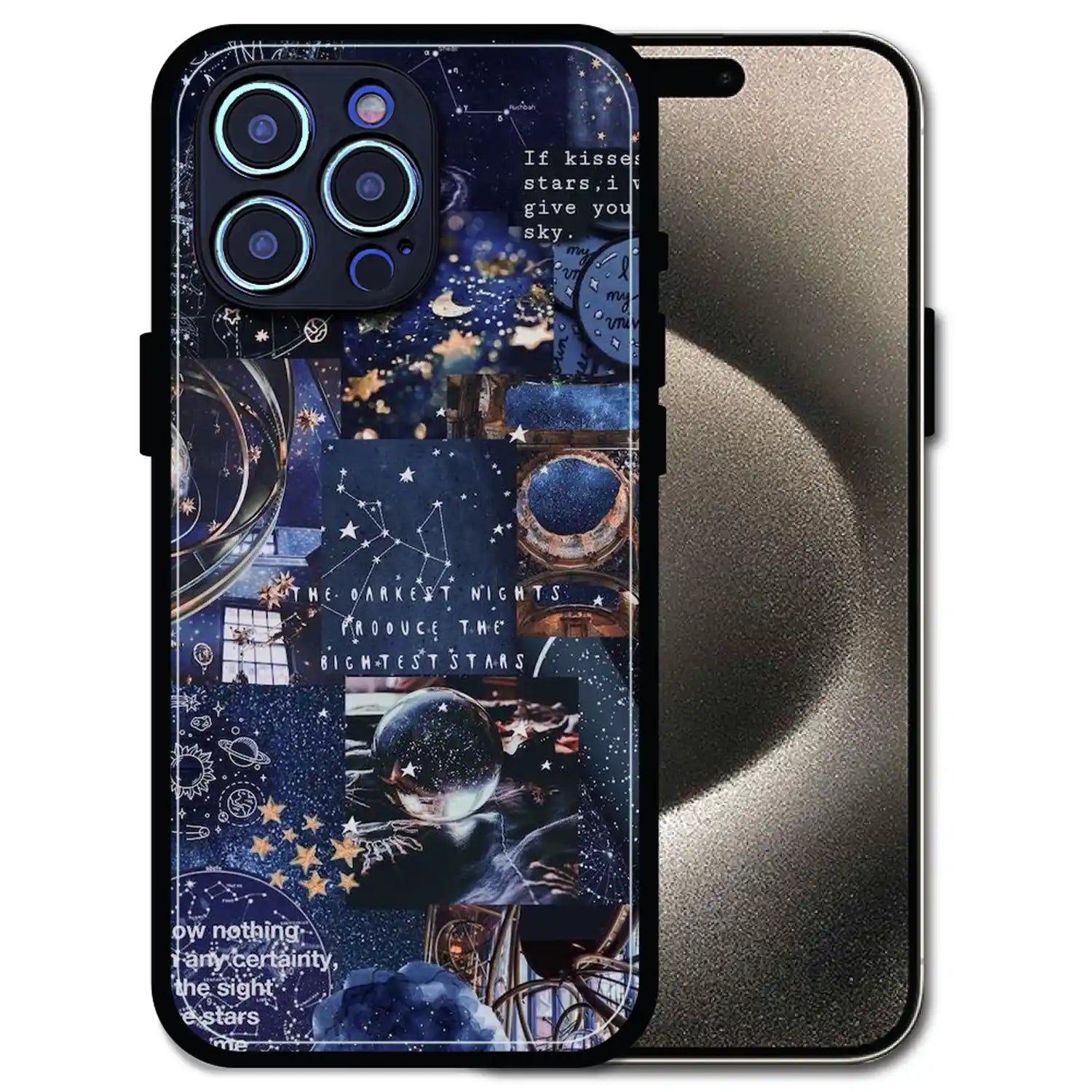 'Galaxy Dreamscape - Glossy Metal Silicone Case For Apple iPhone 15 Pro Max