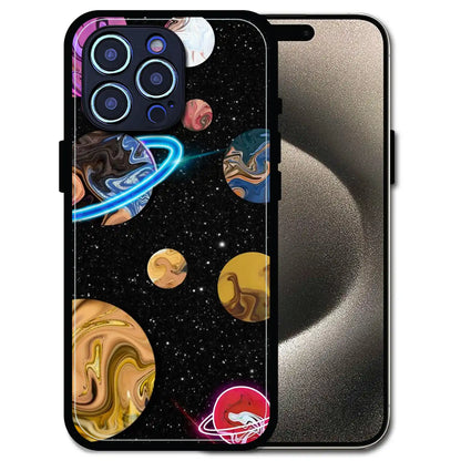 'Cosmic Swirl Galaxy - Glossy Metal Silicone Case For Apple iPhone 15 Pro Max
