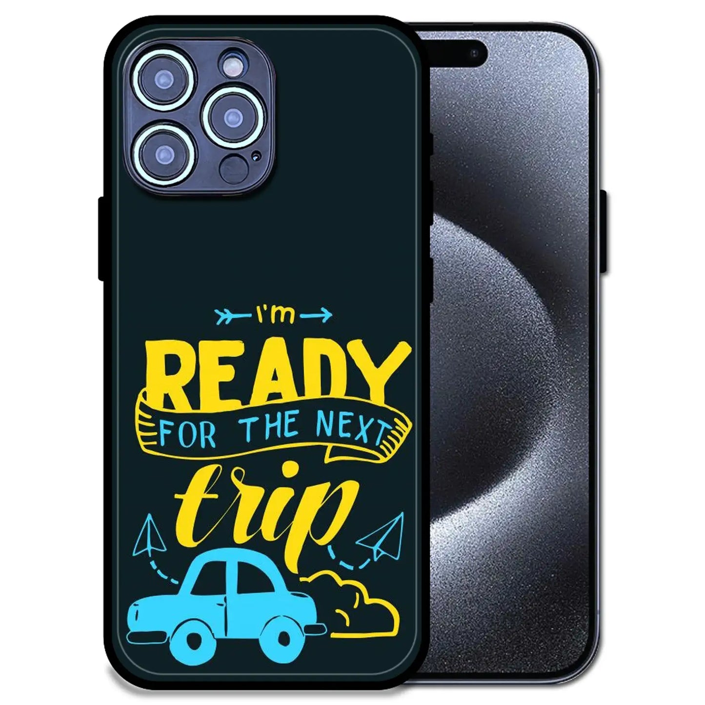 'Next Trip Vibes - Glossy Metal Silicone Case For Apple iPhone 15 Pro