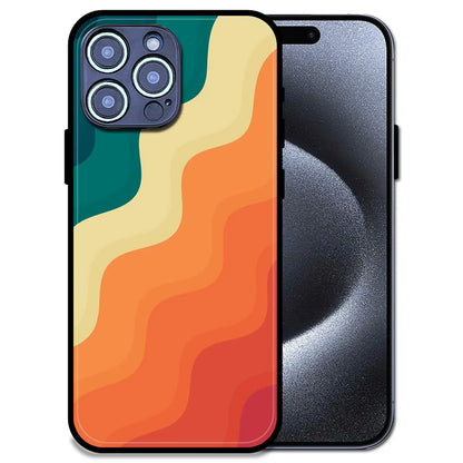 'Retro Waves - Glossy Metal Silicone Case For Apple iPhone 15 Pro